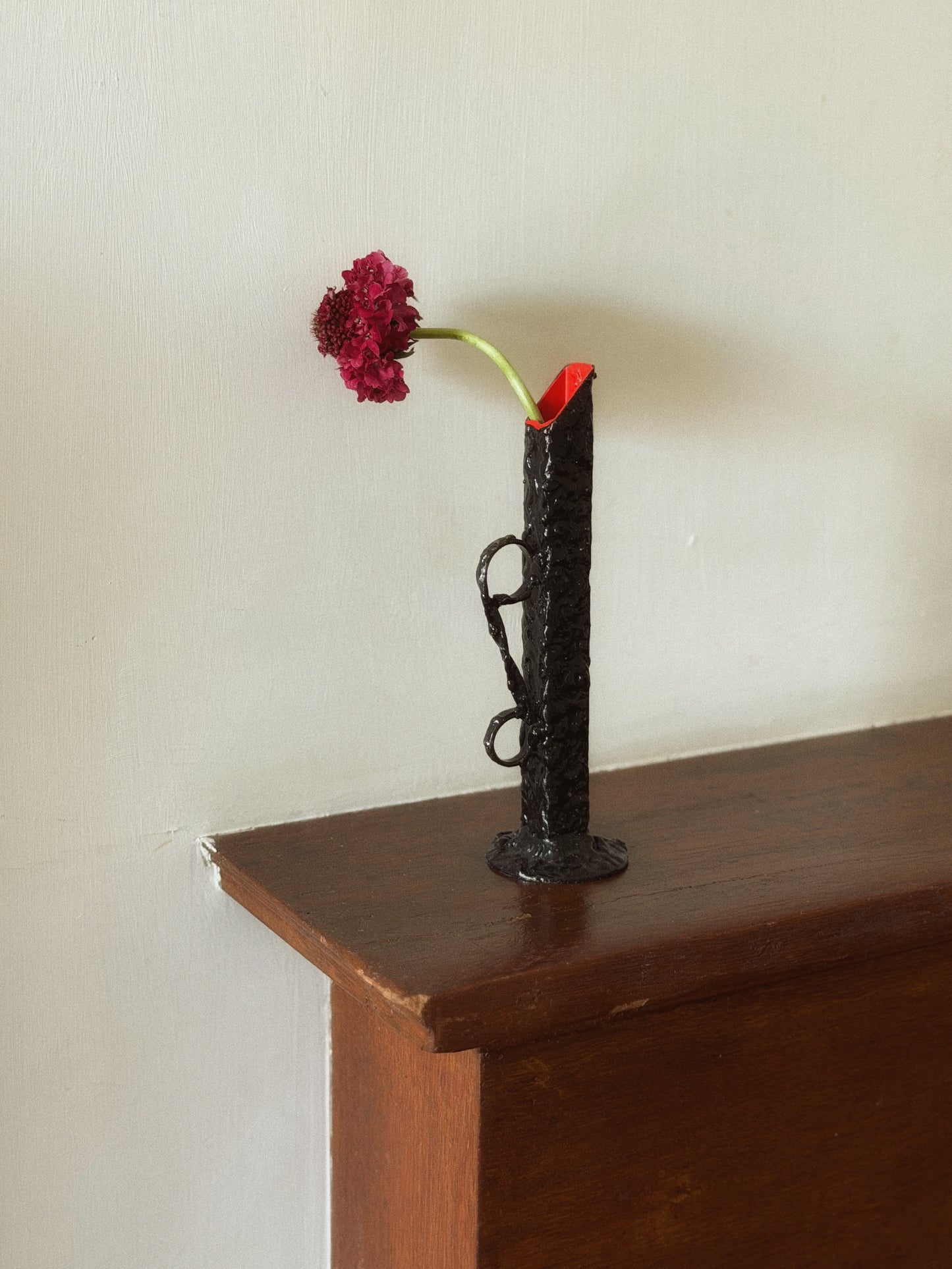 Brutalist Study: Textured Metal Vase