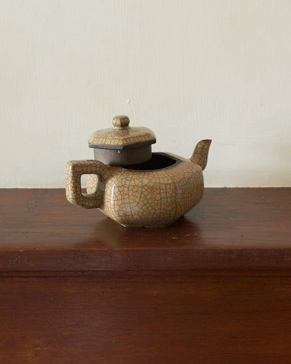 Morning Ritual: Chinese Teapot & Plate Set (Ge Ware)