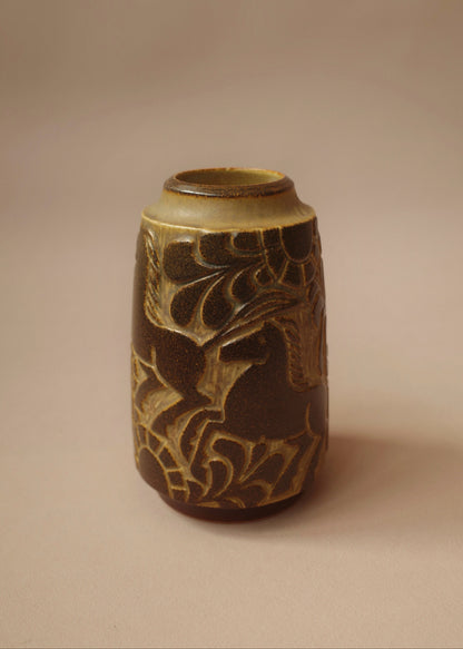 Year of the Horse Relief Vase
