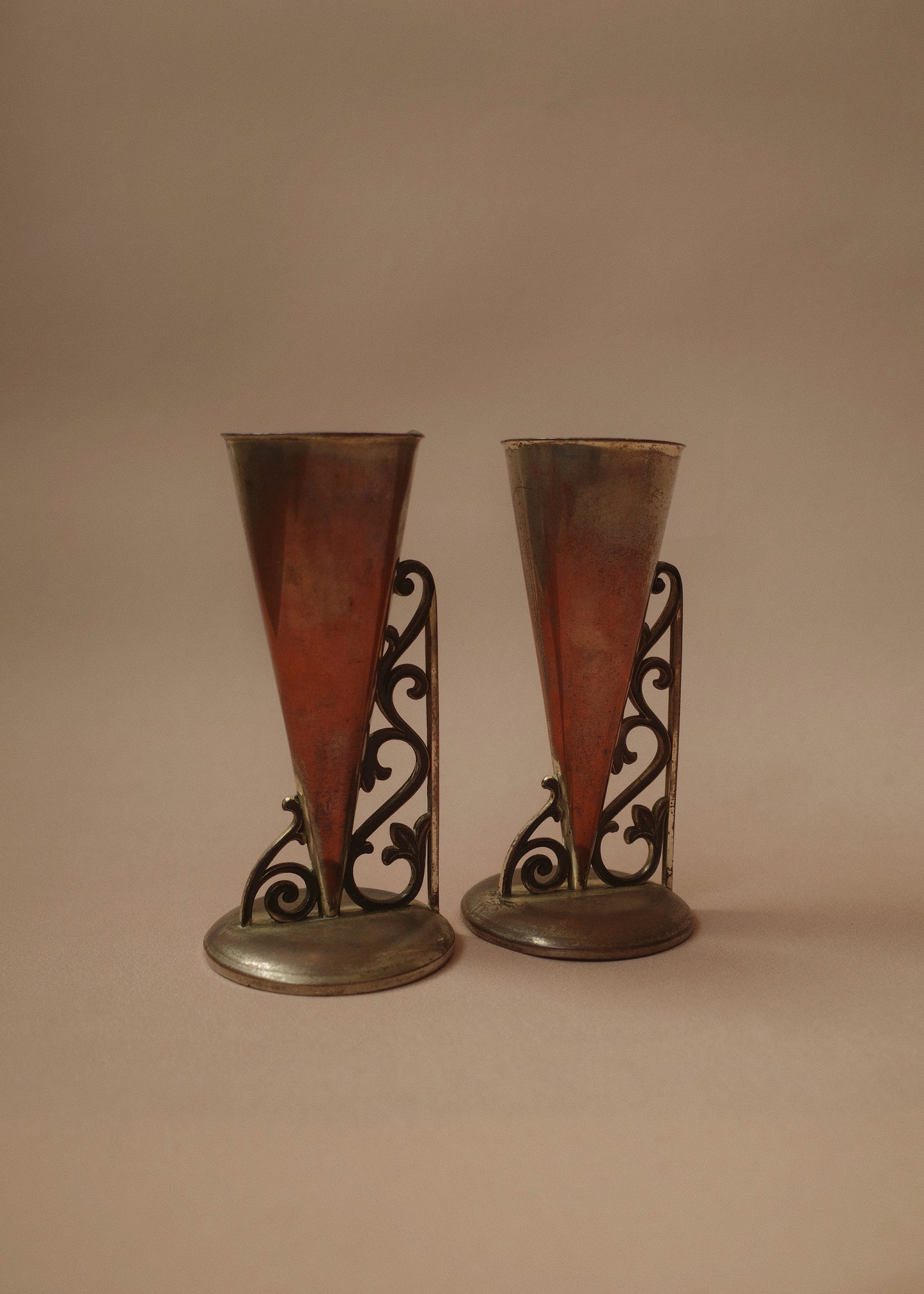 Twin Rituals: Bronze Vase Pair