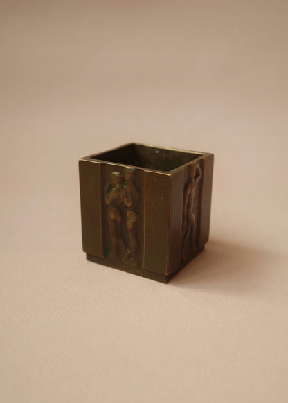 Echo Study: Square Patinated Bronze Vase