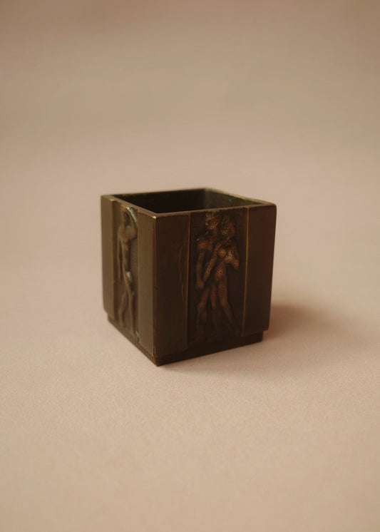 Echo Study: Square Patinated Bronze Vase