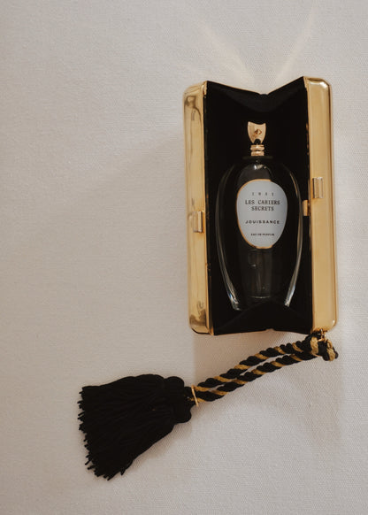 1970s  STRIPED METAL CLUTCH WITH TASSEL